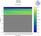 Time series of Kara Sea Salinity vs depth